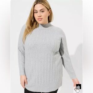 New Torrid Sz 1x Vegan Cashmere Turtleneck Tunic Sweater